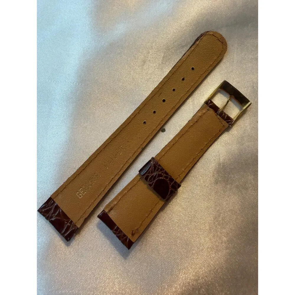 Brown Crocodile-Pattern Genuine Leather Watch Band Strap (CCC115)